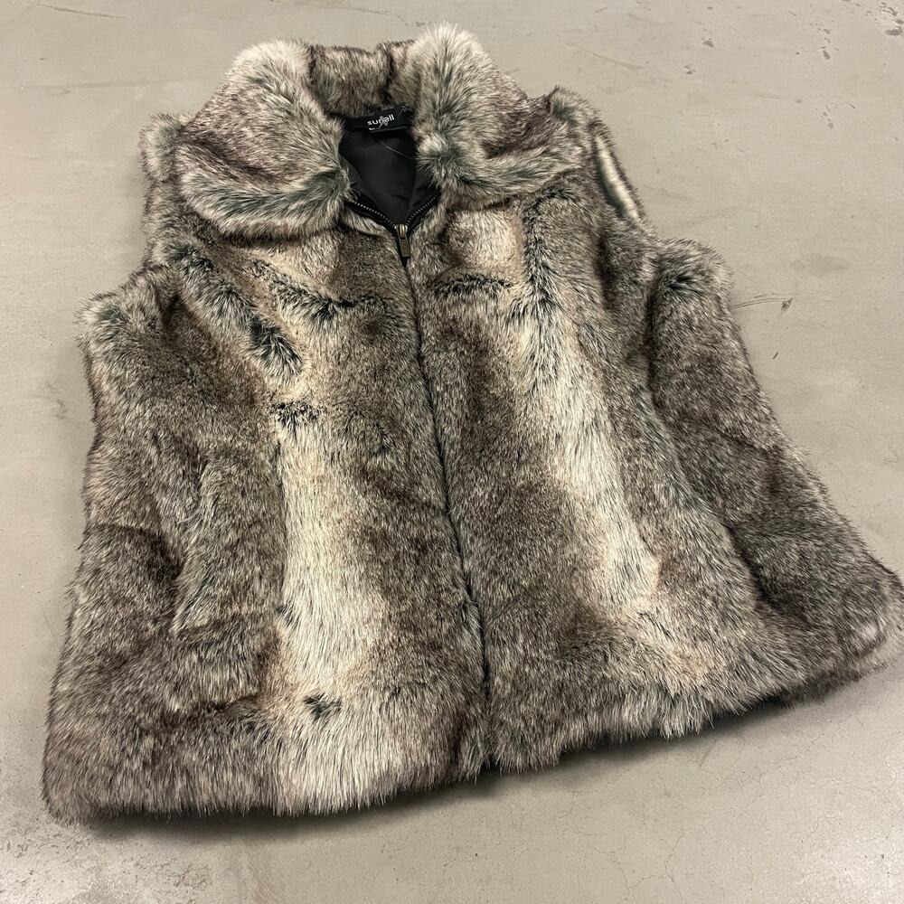 Y2K surell faux fur vest jacket
